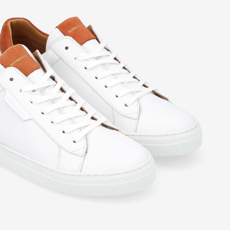 SPARK CLAY M - NAPPA/SUEDE -  BLANC/ORANGE SANGUINE